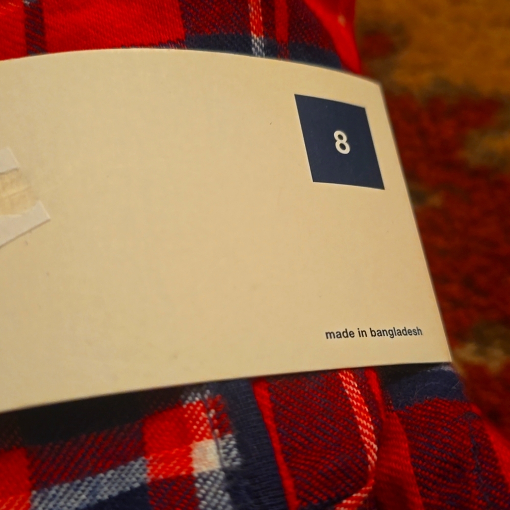 Gap brand new pajama set size 8 top have buttons  in the from material is flanne